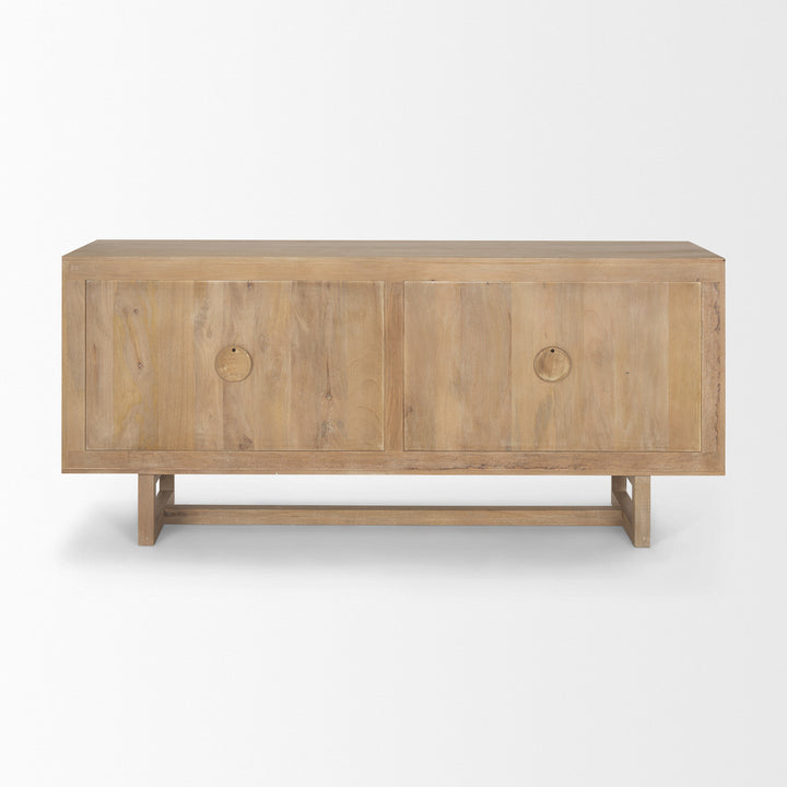 Grier 72" Light Brown Solid Wood W/ Cane Sideboard Dining Room Mercana