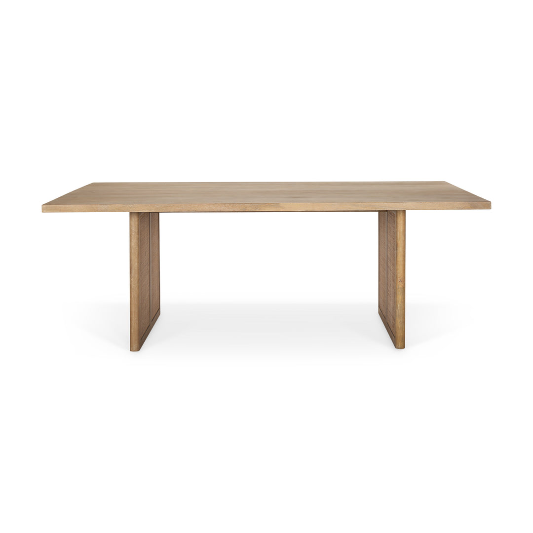 Grier 84" Light Brown Wood w/ Cane Dining Table Dining Room Mercana