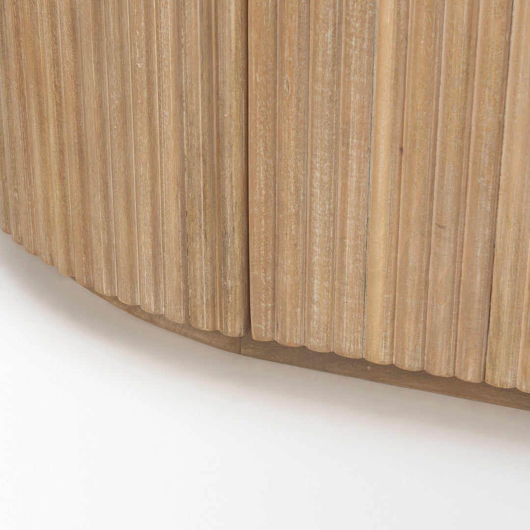 Terra Light Brown Wood Fluted Sideboard Dining Room Mercana