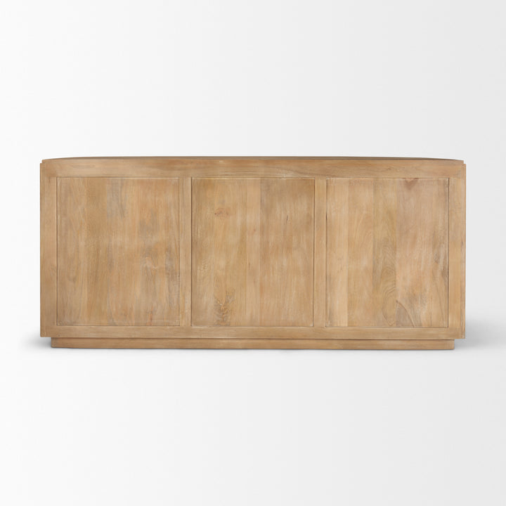 Terra Light Brown Wood Fluted Sideboard Dining Room Mercana