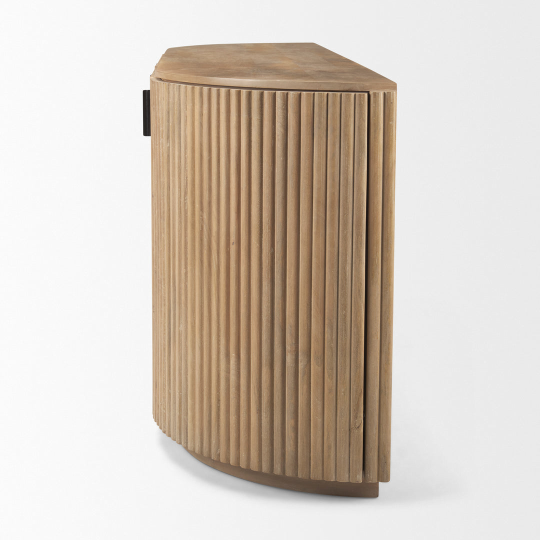 Terra Light Brown Wood Fluted Sideboard Dining Room Mercana