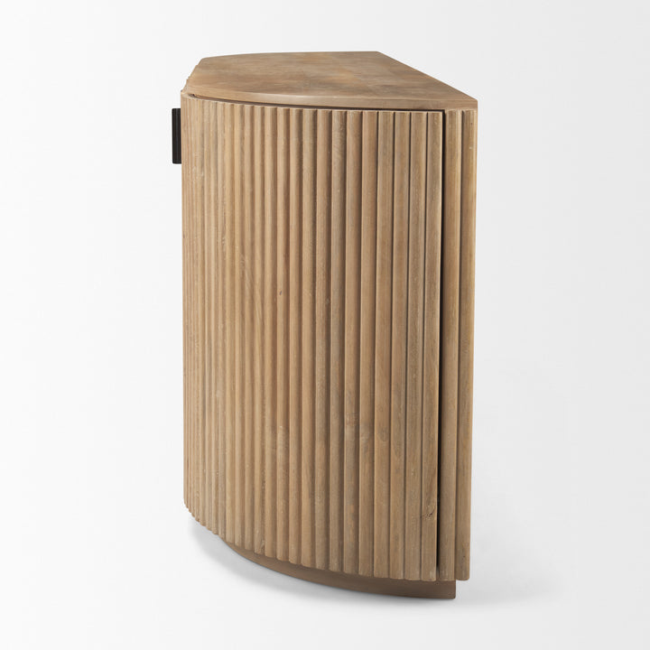 Terra Light Brown Wood Fluted Sideboard Dining Room Mercana
