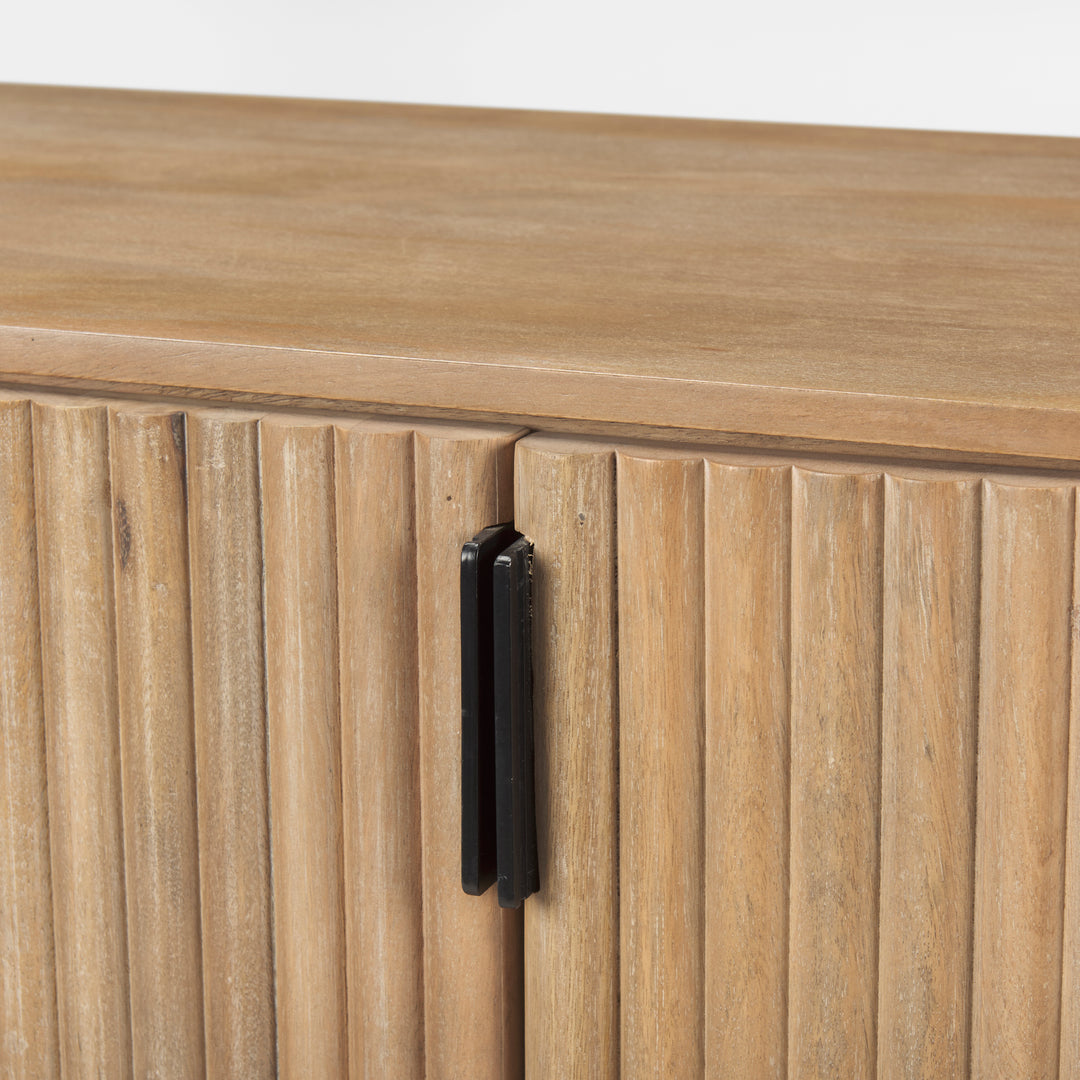 Terra Light Brown Wood Fluted Sideboard Dining Room Mercana