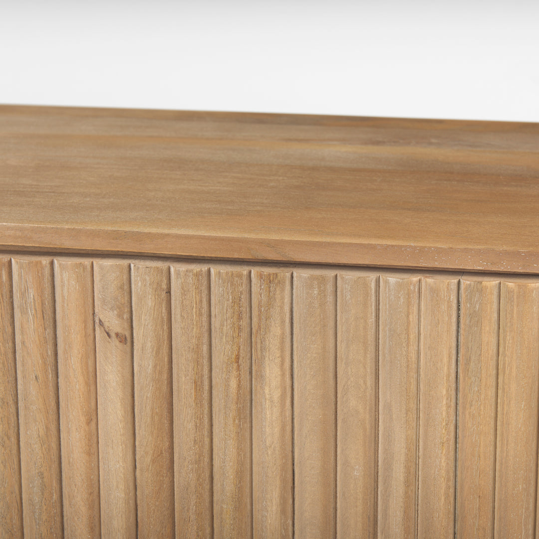 Terra Light Brown Wood Fluted Sideboard Dining Room Mercana