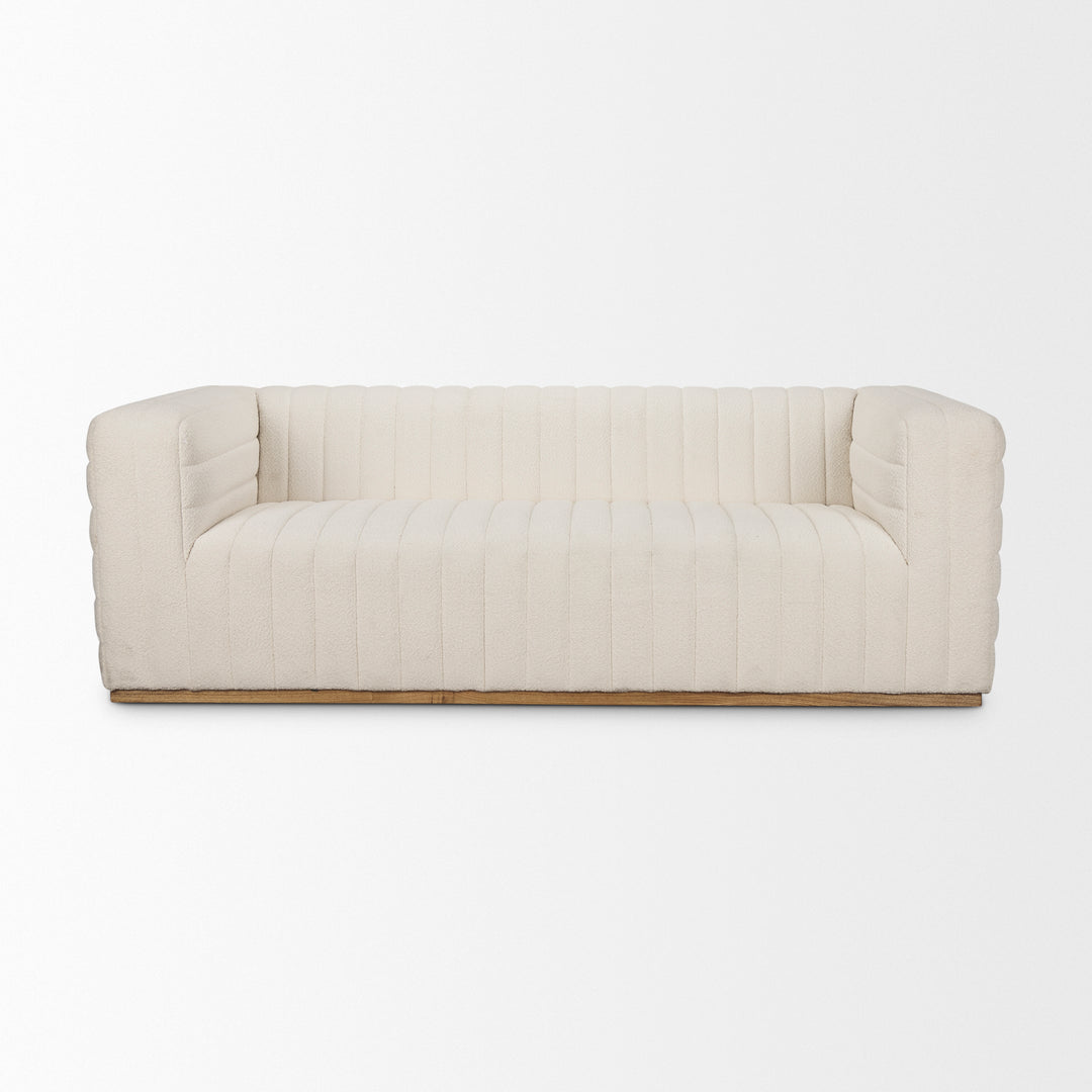 Ricciardo Cream Boucle 3-Seater Sofa Living Room Mercana