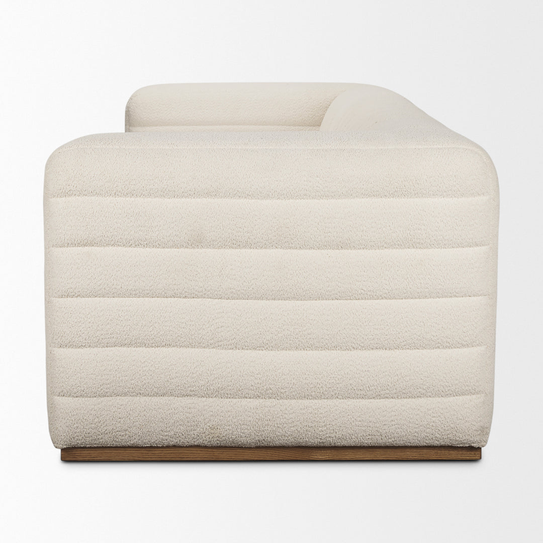 Ricciardo Cream Boucle 3-Seater Sofa Living Room Mercana