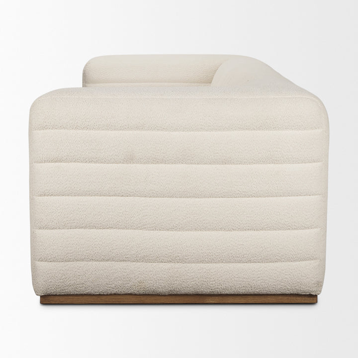Ricciardo Cream Boucle 3-Seater Sofa Living Room Mercana