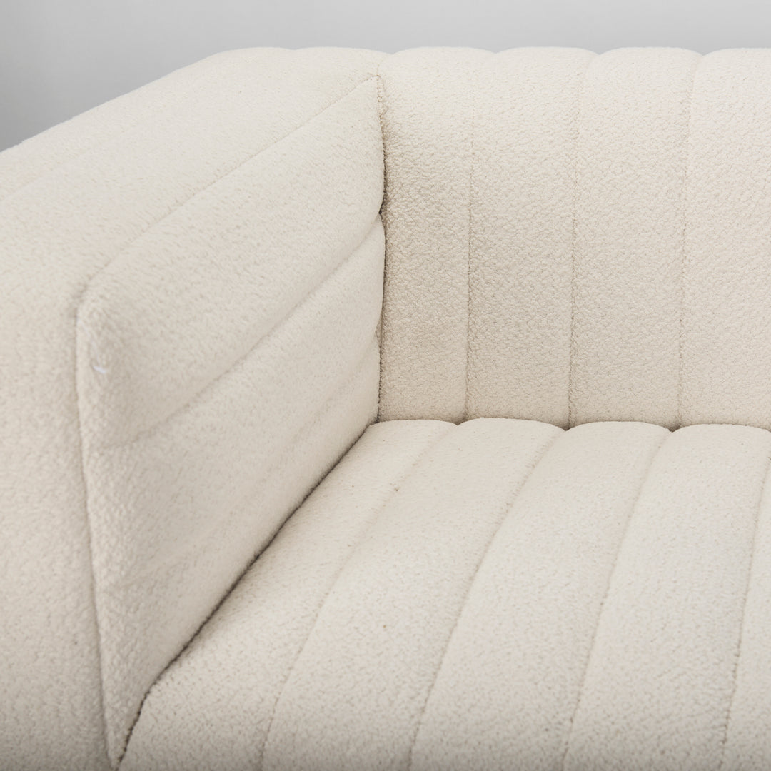 Ricciardo Cream Boucle 3-Seater Sofa Living Room Mercana