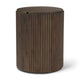 Terra Dark Brown Wood Fluted Round Side Table Living Room Mercana #dark brown
