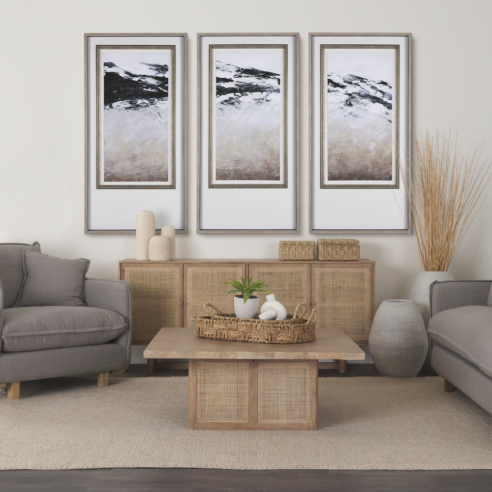 Grier 72" Light Brown Solid Wood W/ Cane Sideboard Dining Room Mercana