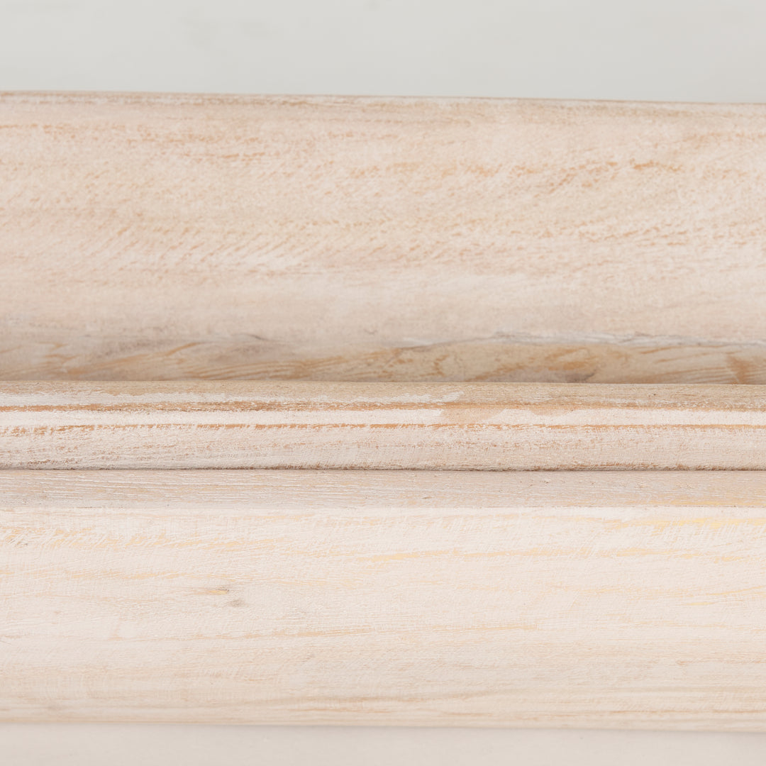 Athena Set of 2 Extra Large Light-Wash Reclaimed Wood Trays Decor Mercana