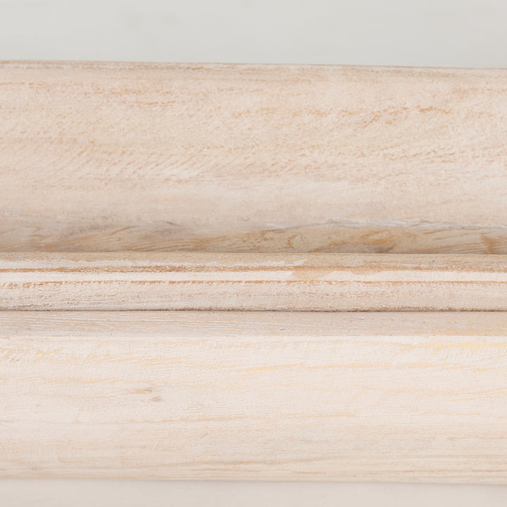 Athena Set of 2 Extra Large Light-Wash Reclaimed Wood Trays Decor Mercana