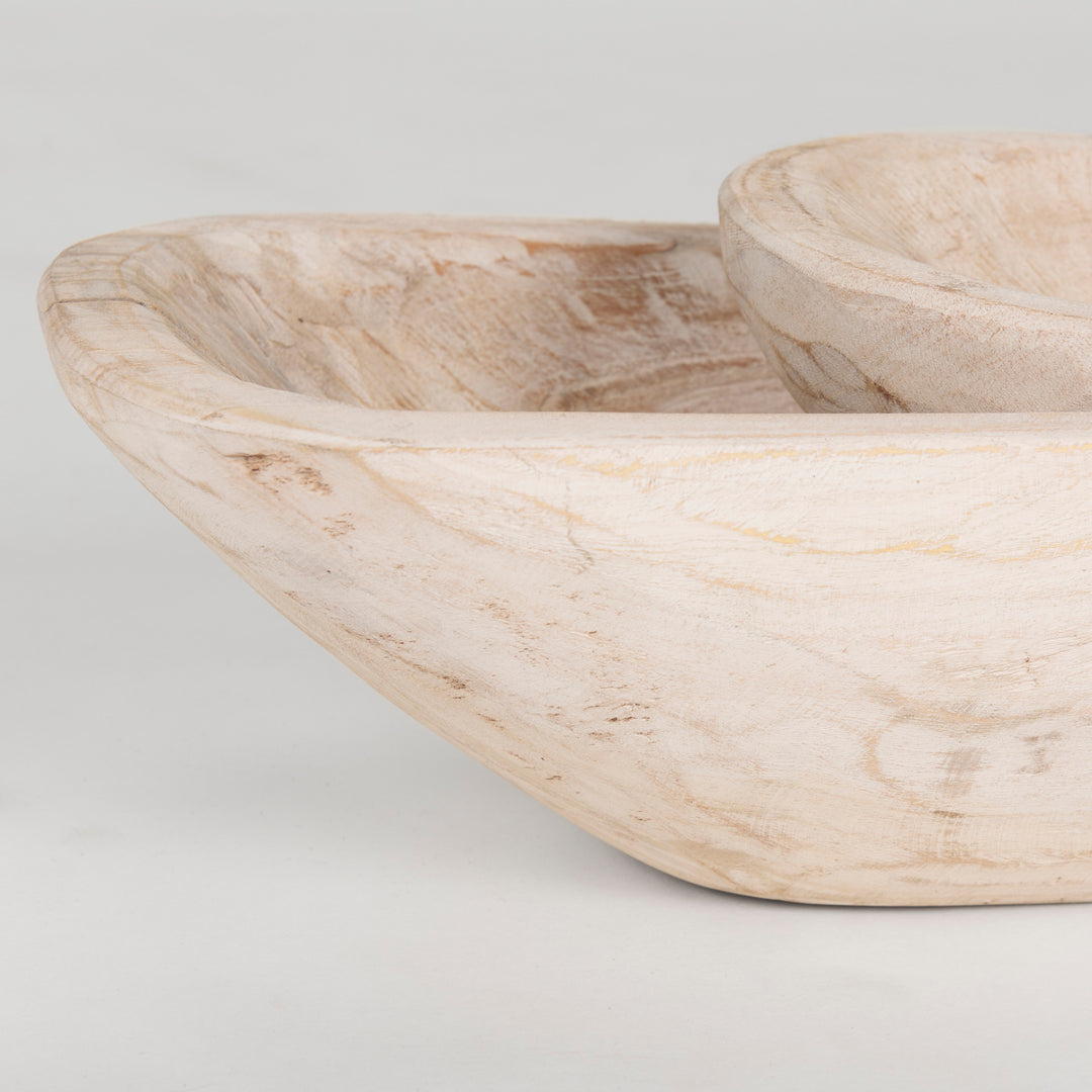 Athena Set of 2 Extra Large Light-Wash Reclaimed Wood Trays Decor Mercana