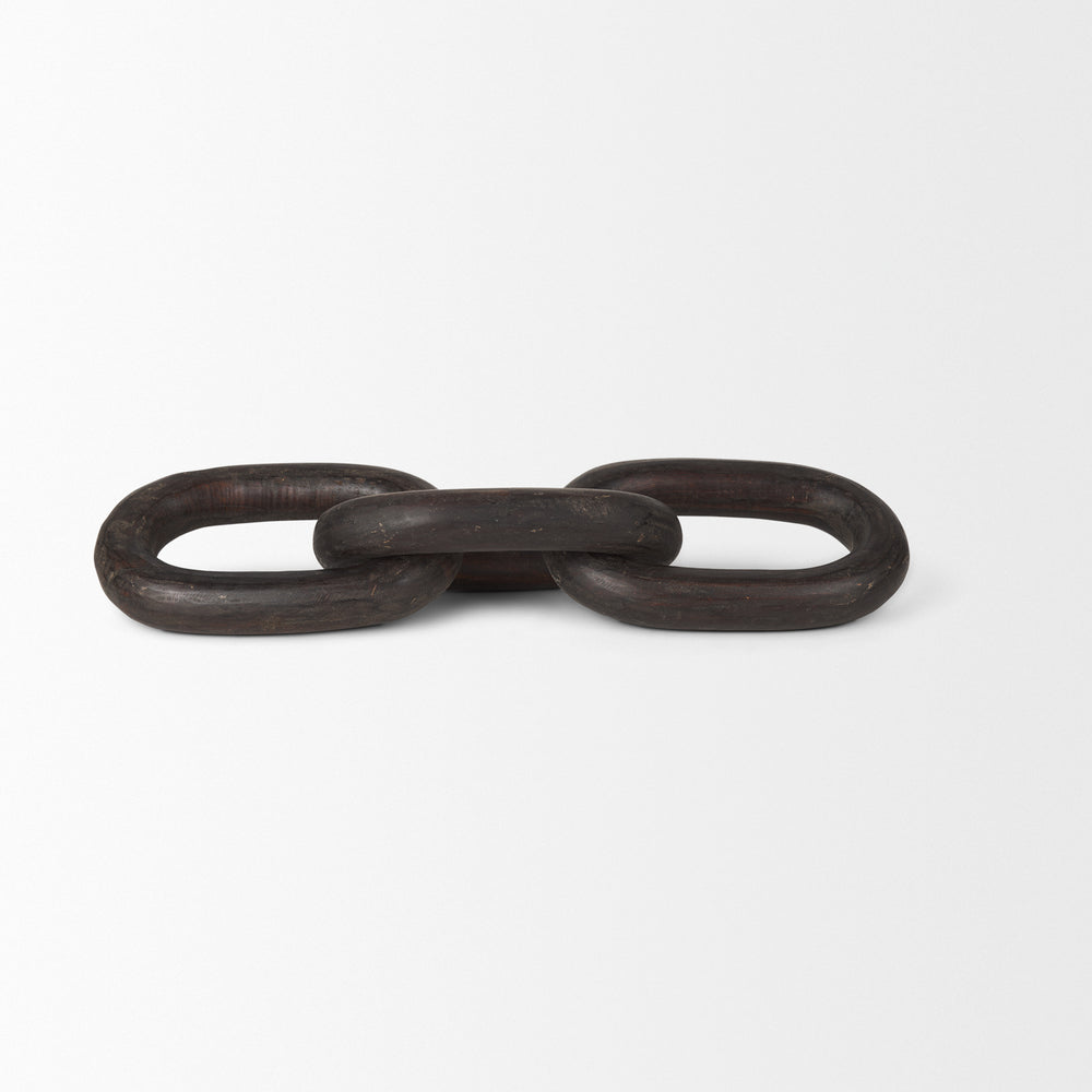 Tayla Large Black-Brown Wood Chain Link Decor Mercana