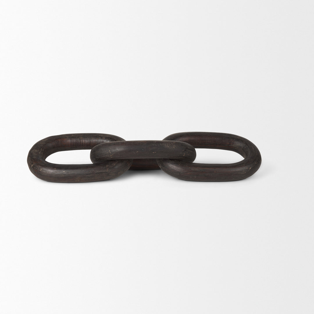 Tayla Large Black-Brown Wood Chain Link Decor Mercana