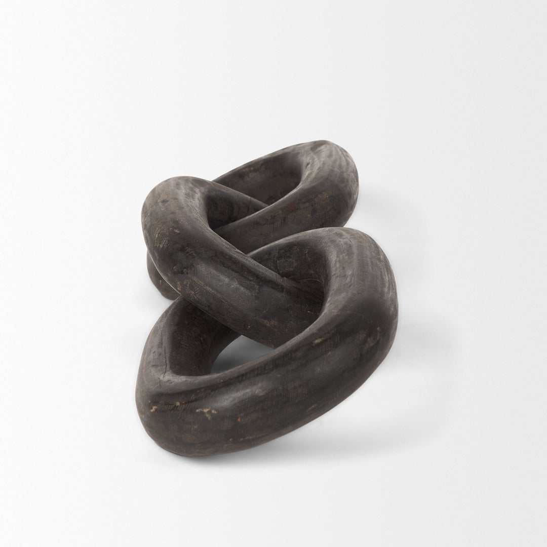 Tayla Large Black-Brown Wood Chain Link Decor Mercana