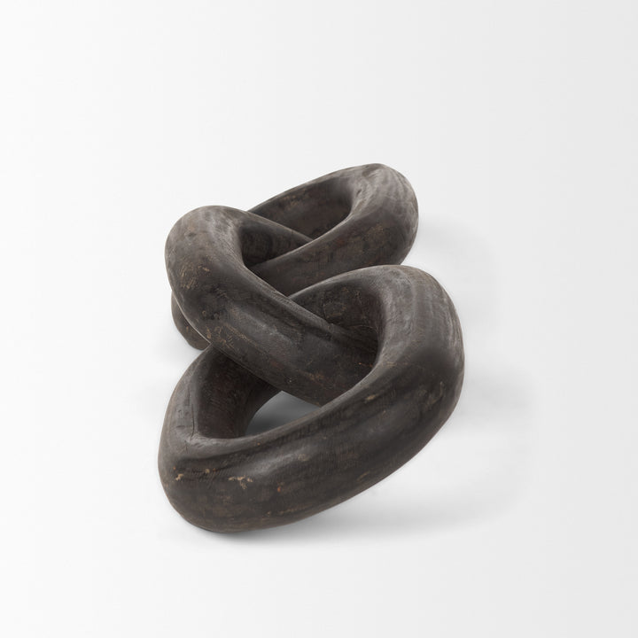 Tayla Large Black-Brown Wood Chain Link Decor Mercana