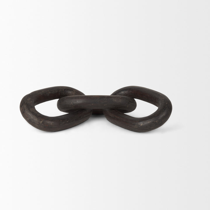 Tayla Large Black-Brown Wood Chain Link Decor Mercana