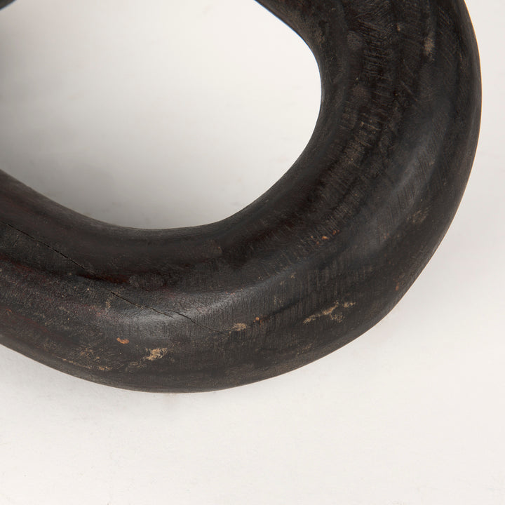 Tayla Large Black-Brown Wood Chain Link Decor Mercana