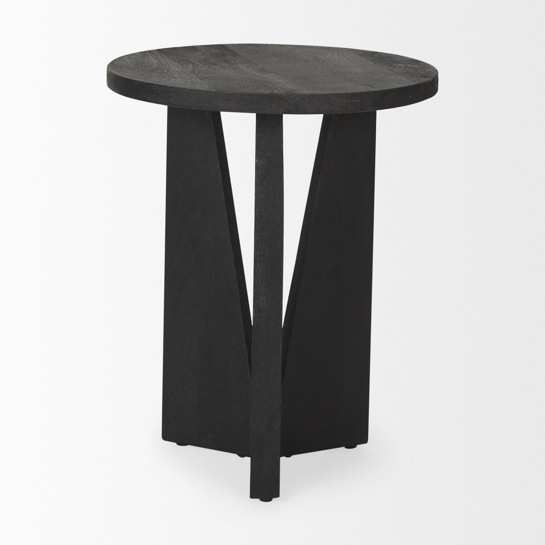 Mattius Black Wood Accent Table Dining Room Mercana