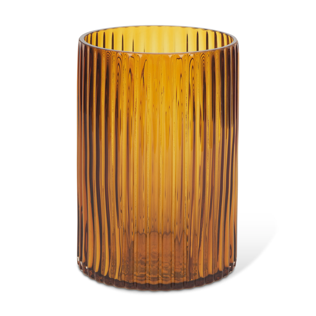 Dawn Short Amber Glass Vase Decor Mercana