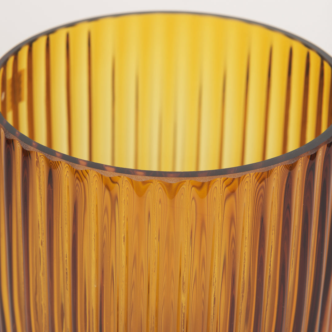 Dawn Short Amber Glass Vase Decor Mercana
