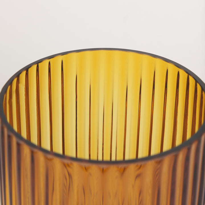 Dawn Short Amber Glass Vase Decor Mercana