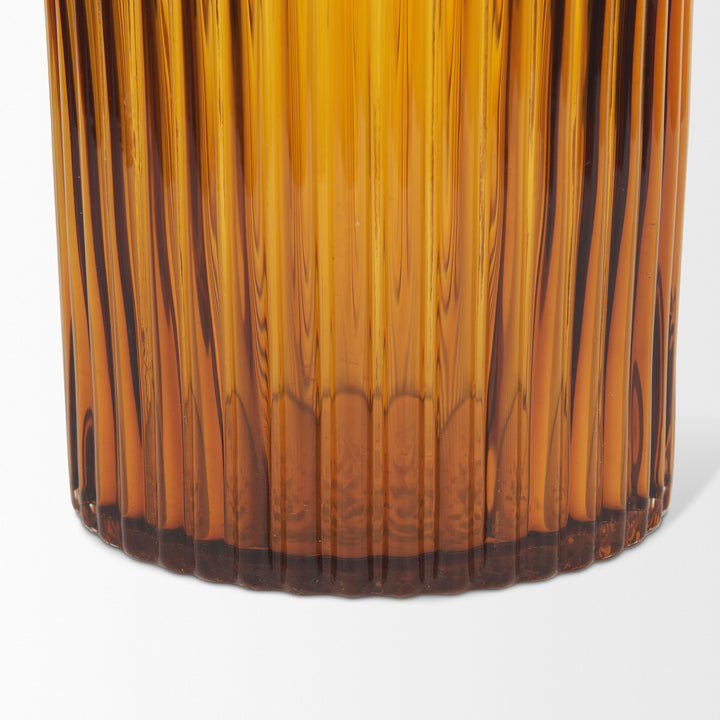 Dawn Short Amber Glass Vase Decor Mercana