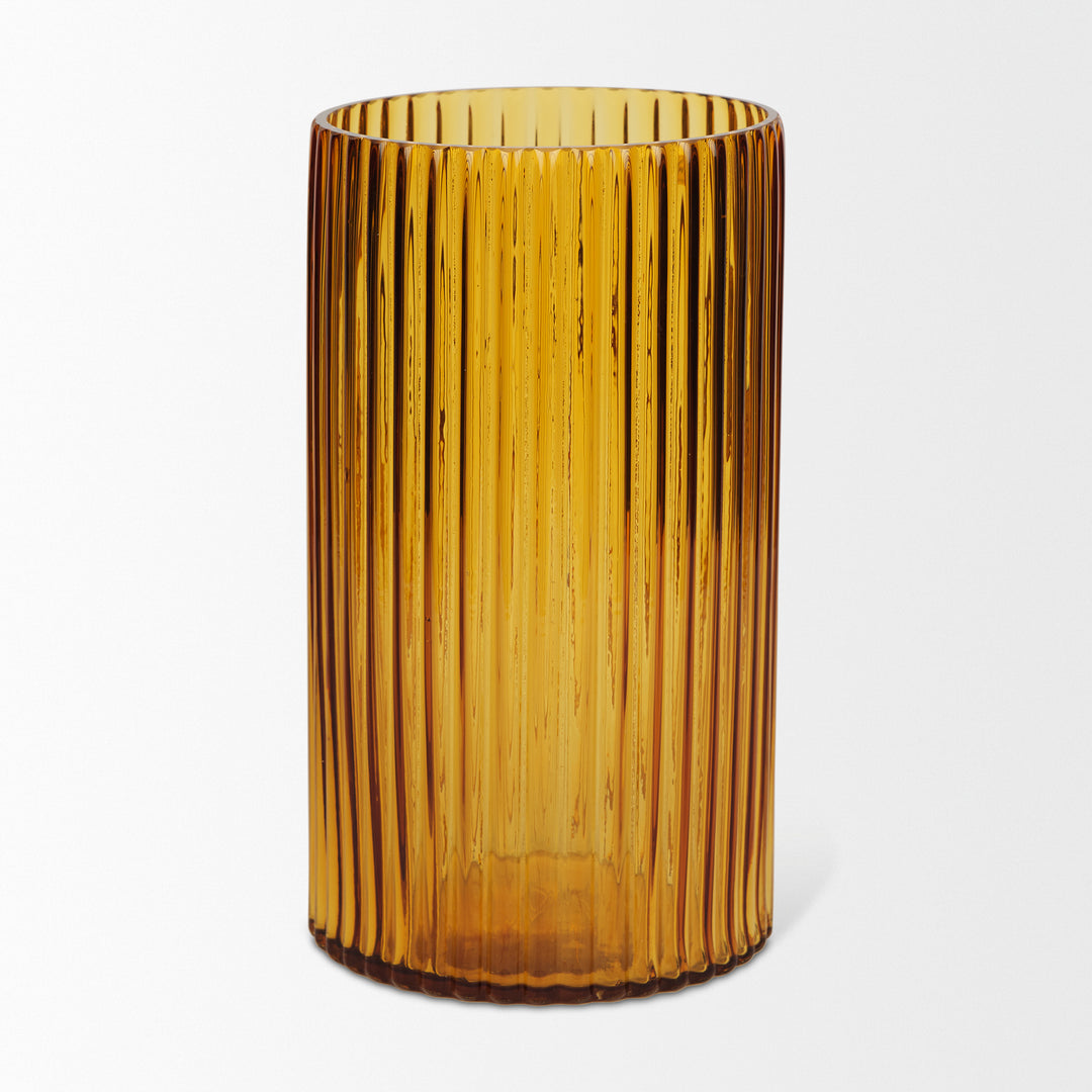 Dawn Tall Amber Glass Vase Decor Mercana