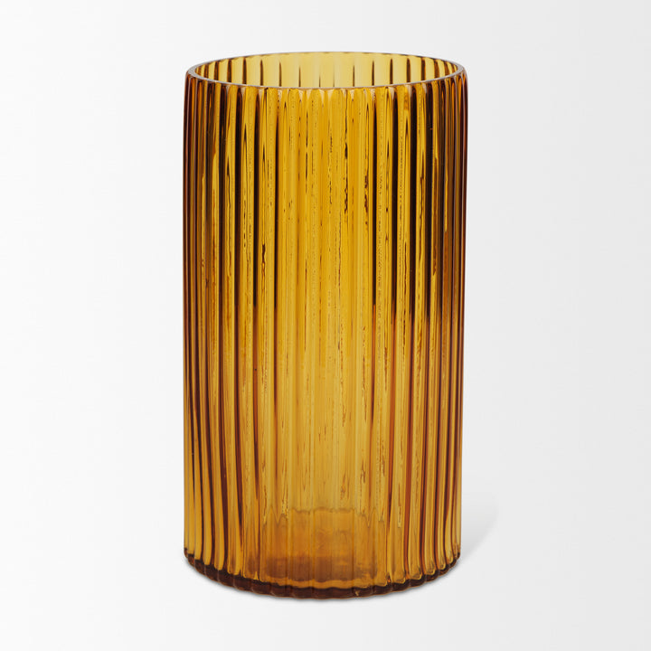 Dawn Tall Amber Glass Vase Decor Mercana