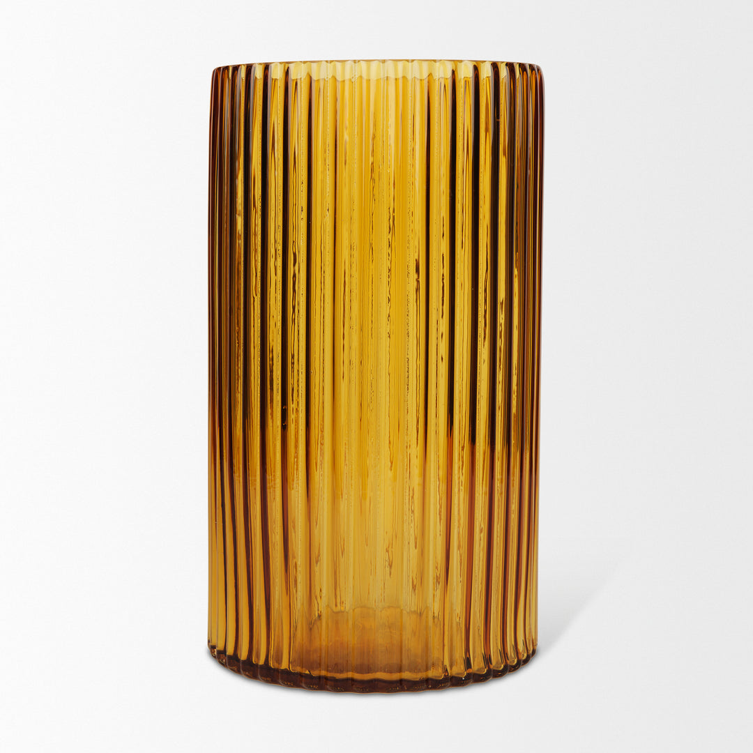 Dawn Tall Amber Glass Vase Decor Mercana