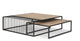 Miles Black Metal w/ Light Wood Nesting Coffee Table Living Room Mercana