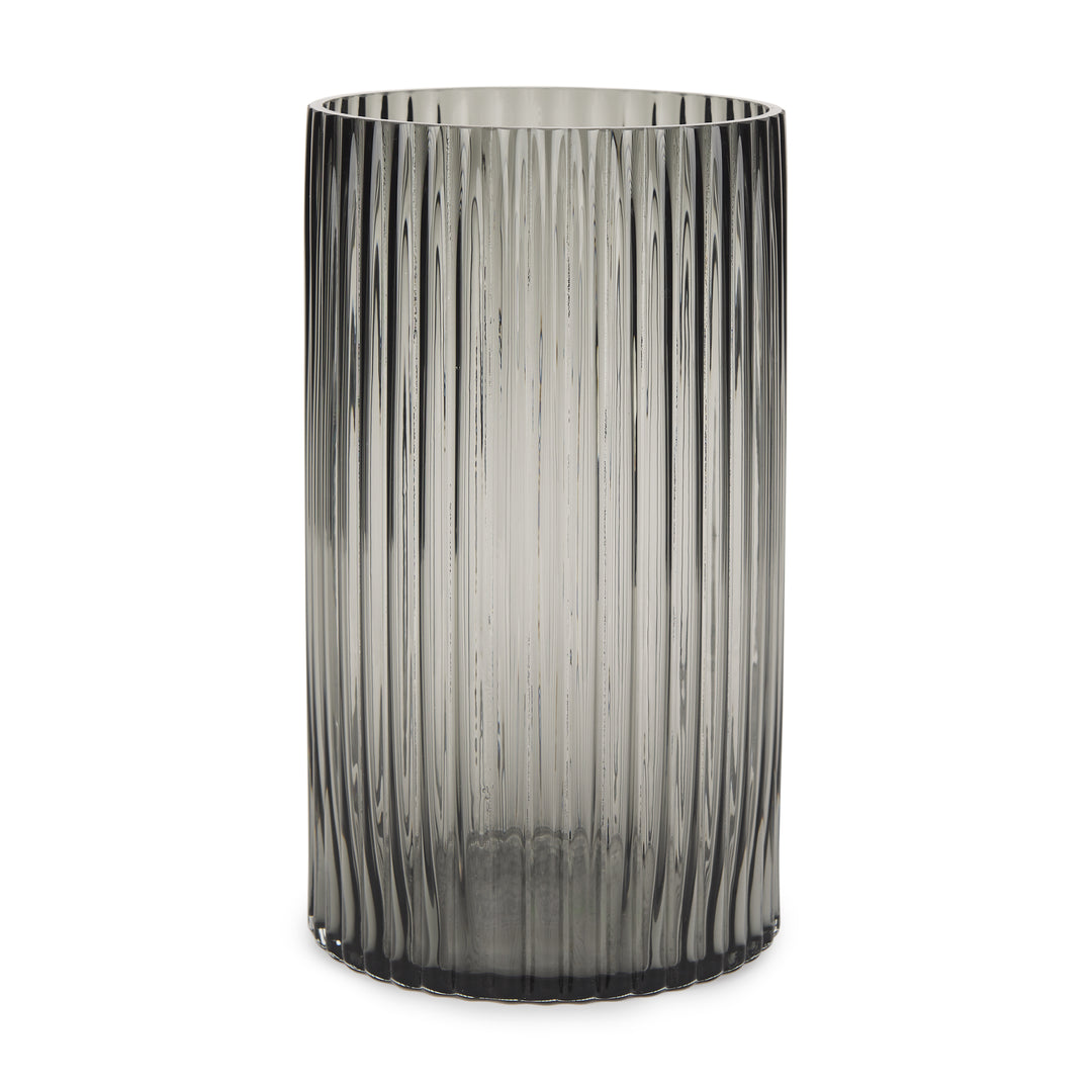 Dawn Tall Smokey Black Glass Vase Decor Mercana