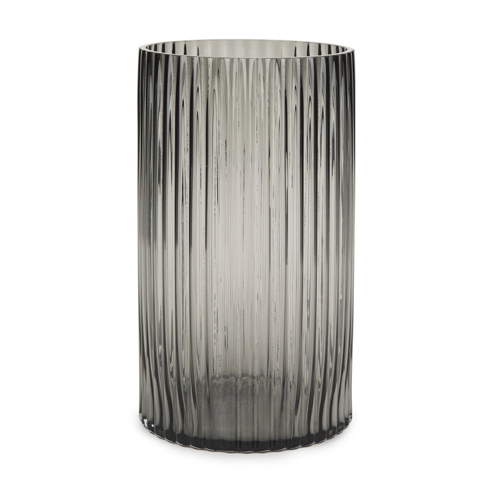 Dawn Tall Smokey Black Glass Vase Decor Mercana
