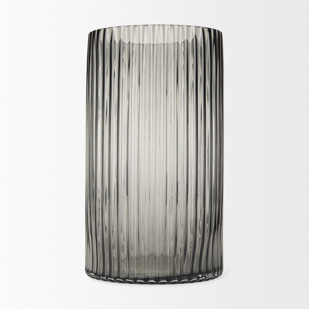Dawn Tall Smokey Black Glass Vase Decor Mercana