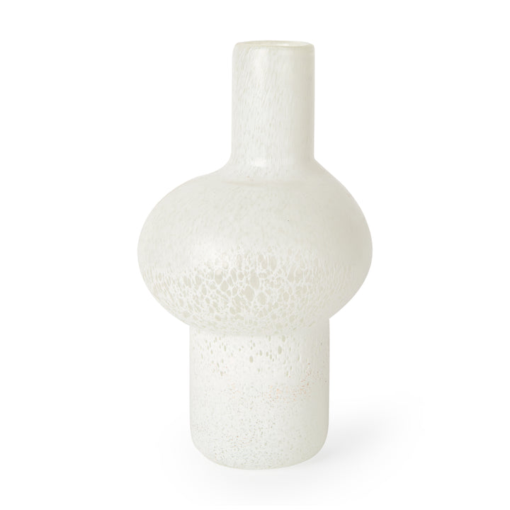 Heket Tall White Glass Vase Decor Mercana