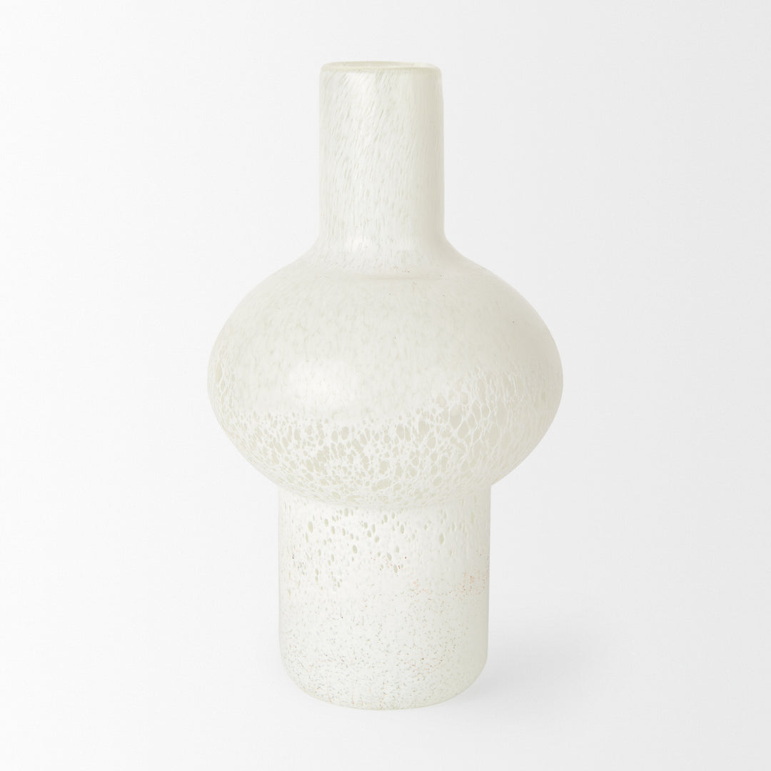 Heket Tall White Glass Vase Decor Mercana