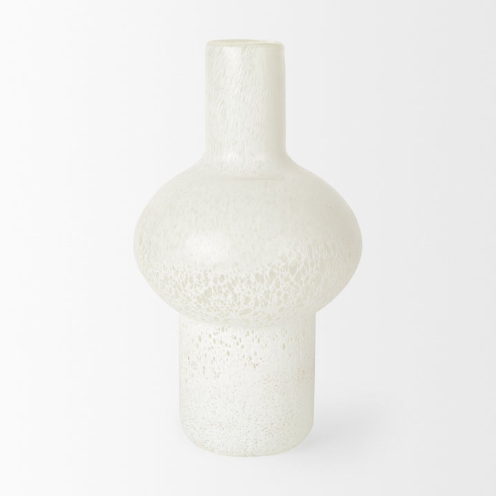 Heket Tall White Glass Vase Decor Mercana