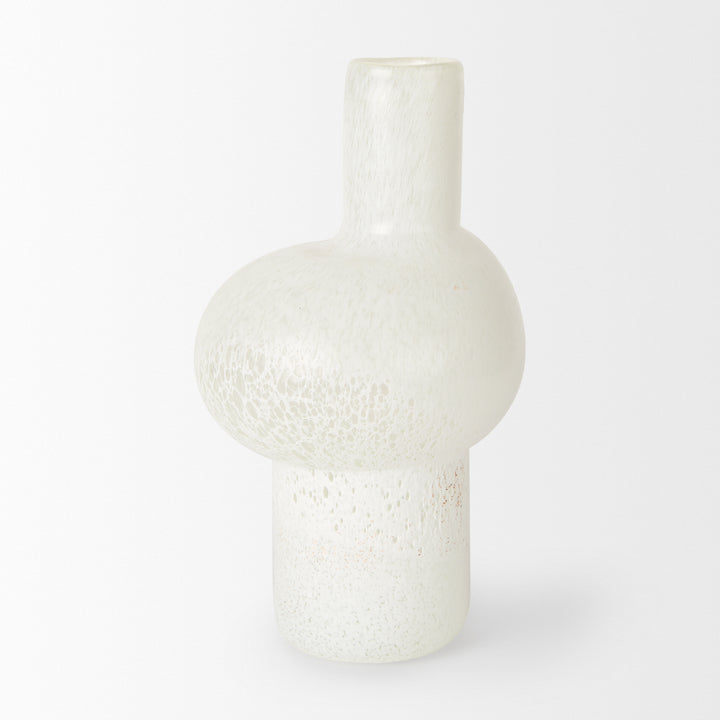 Heket Tall White Glass Vase Decor Mercana
