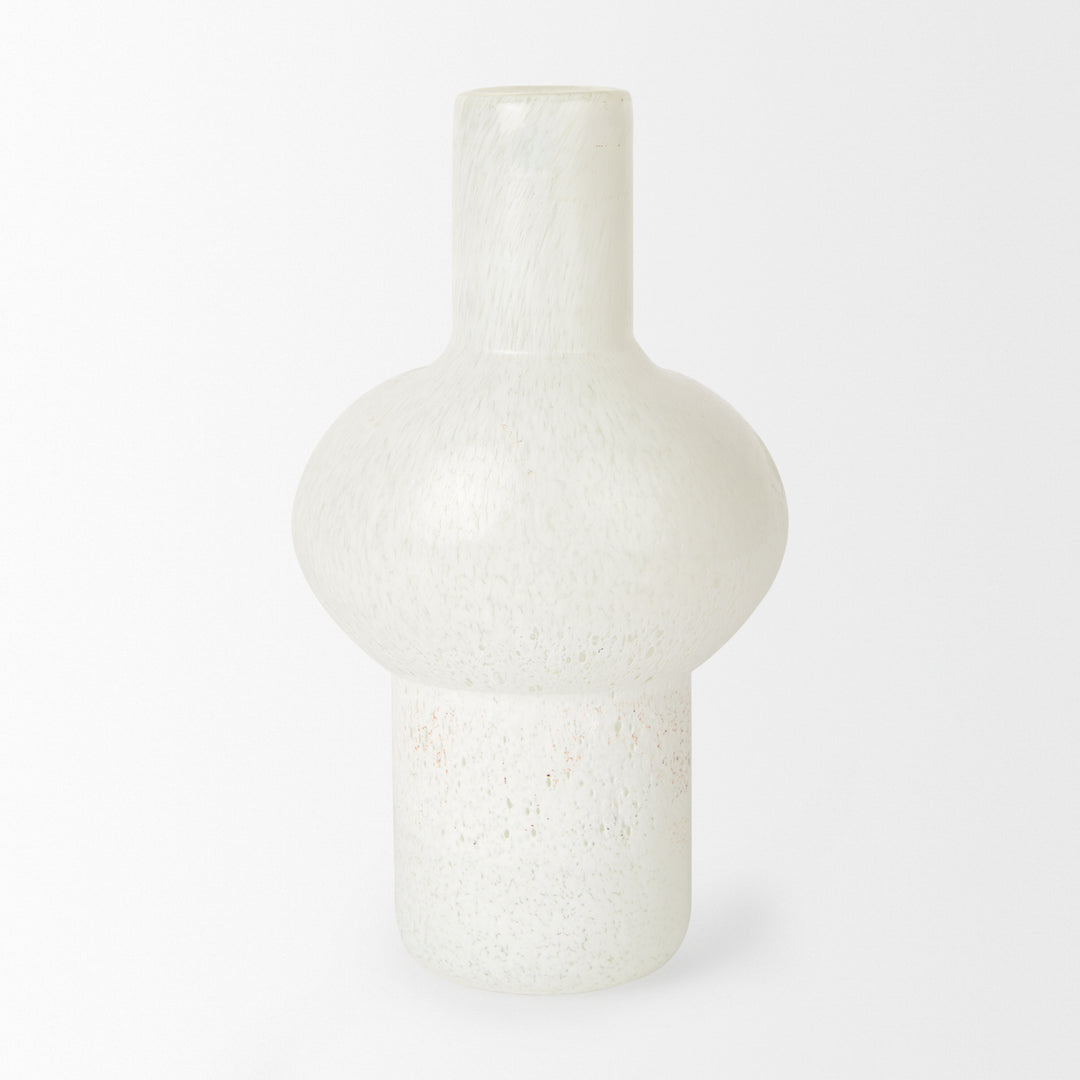 Heket Tall White Glass Vase Decor Mercana