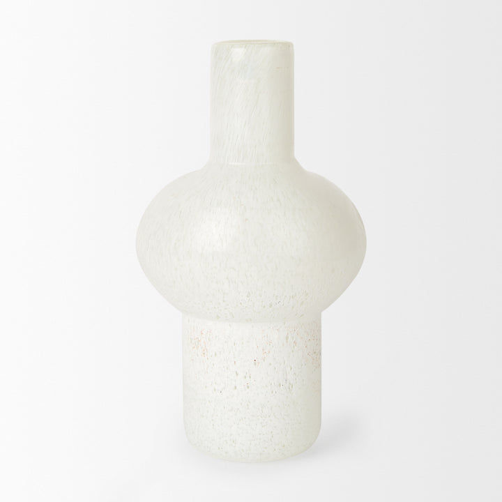 Heket Tall White Glass Vase Decor Mercana