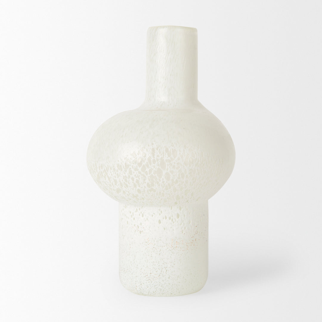 Heket Tall White Glass Vase Decor Mercana