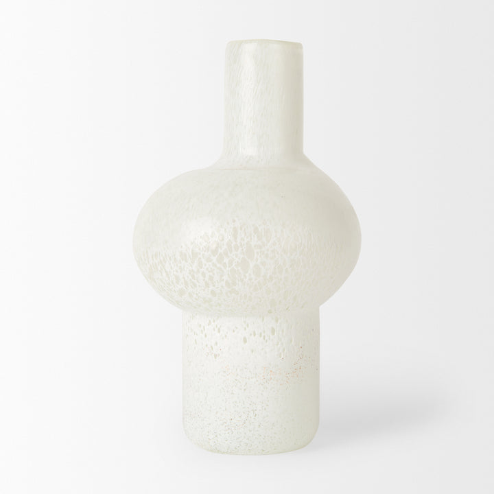 Heket Tall White Glass Vase Decor Mercana