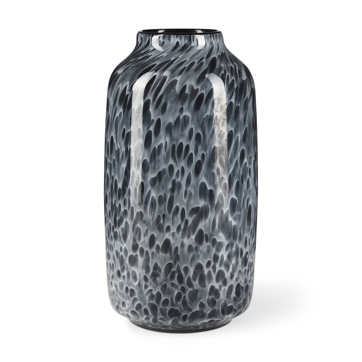 Masai Medium Black Mottled Glass Vase Decor Mercana