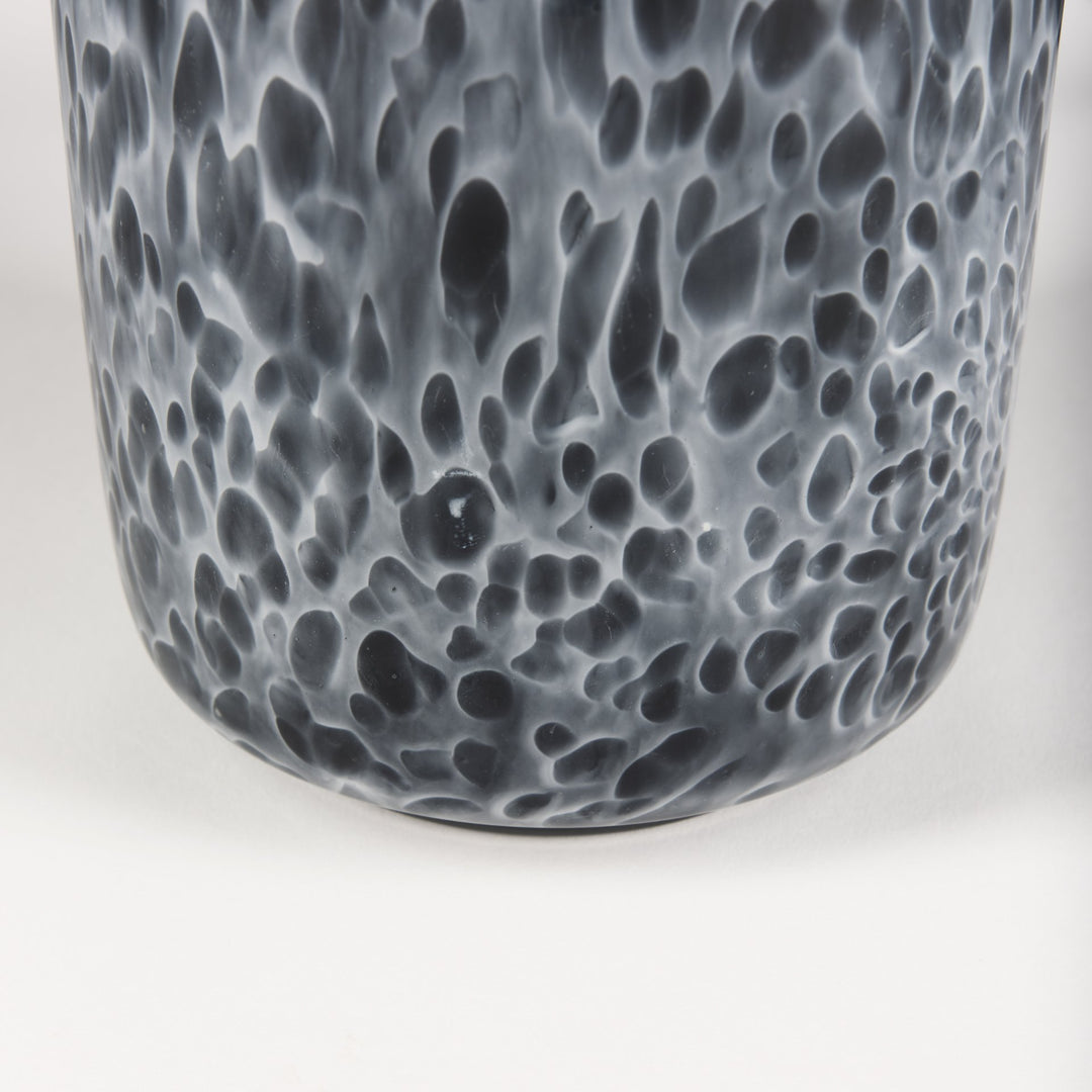 Masai Medium Black Mottled Glass Vase Decor Mercana