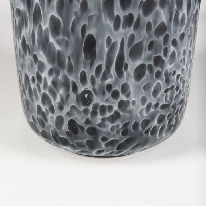 Masai Medium Black Mottled Glass Vase Decor Mercana