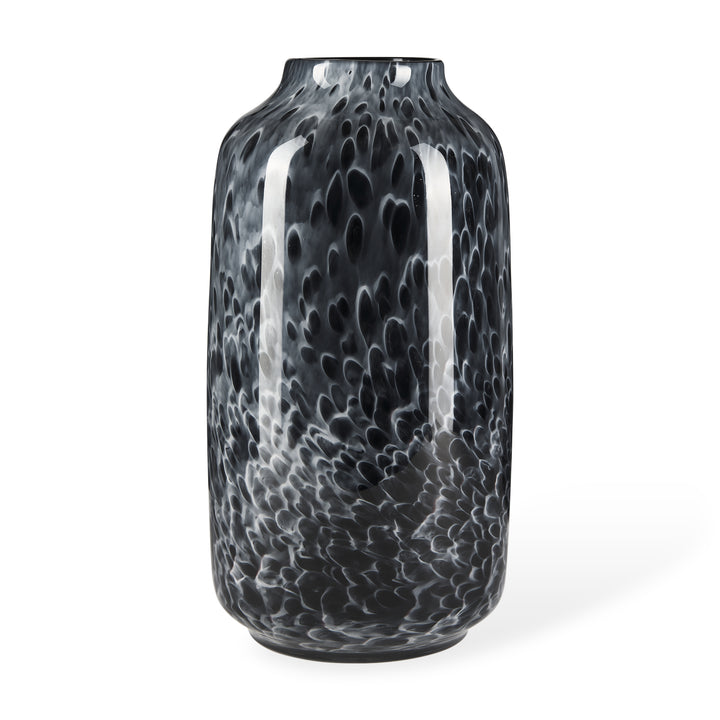 Masai Large Black Mottled Glass Vase Decor Mercana