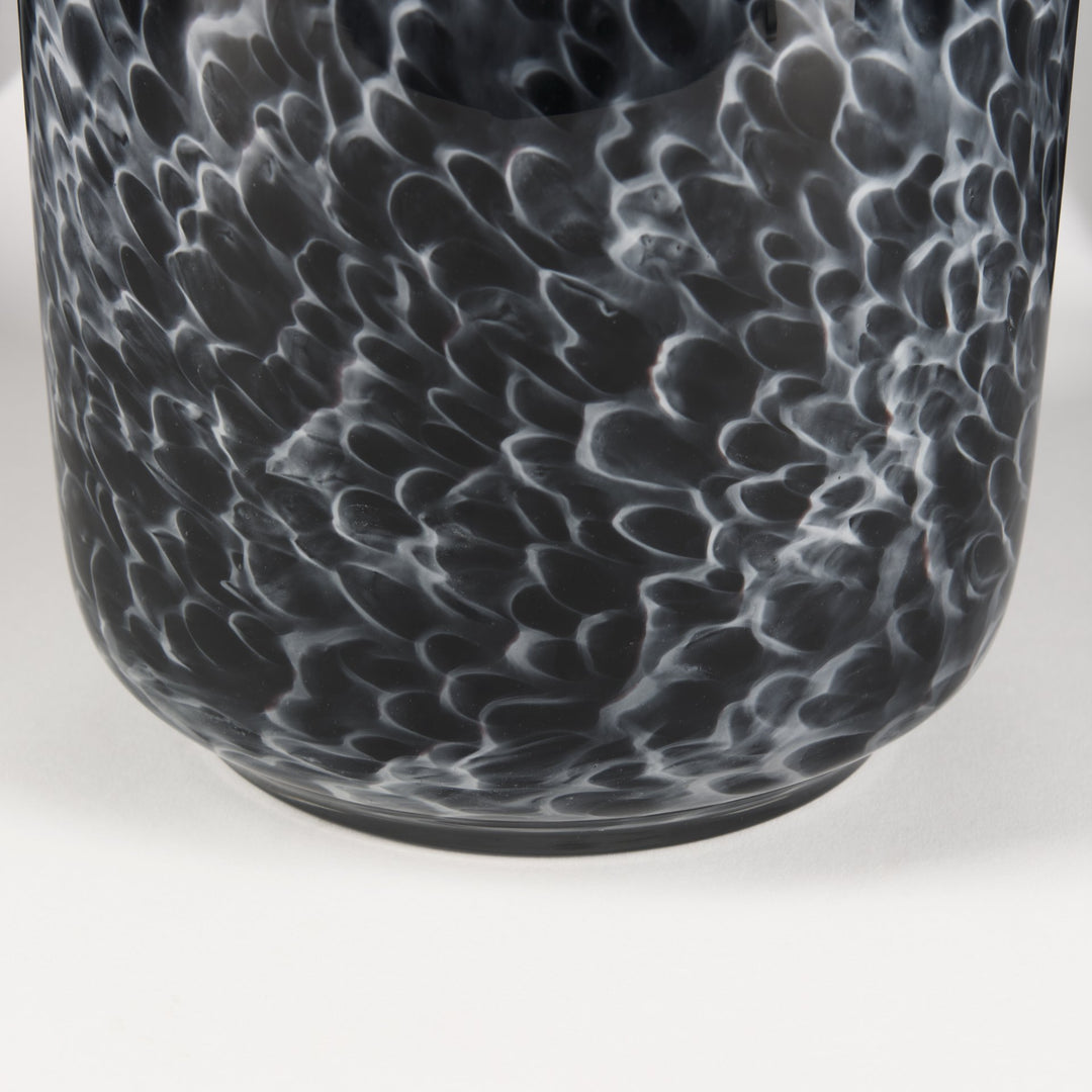 Masai Large Black Mottled Glass Vase Decor Mercana
