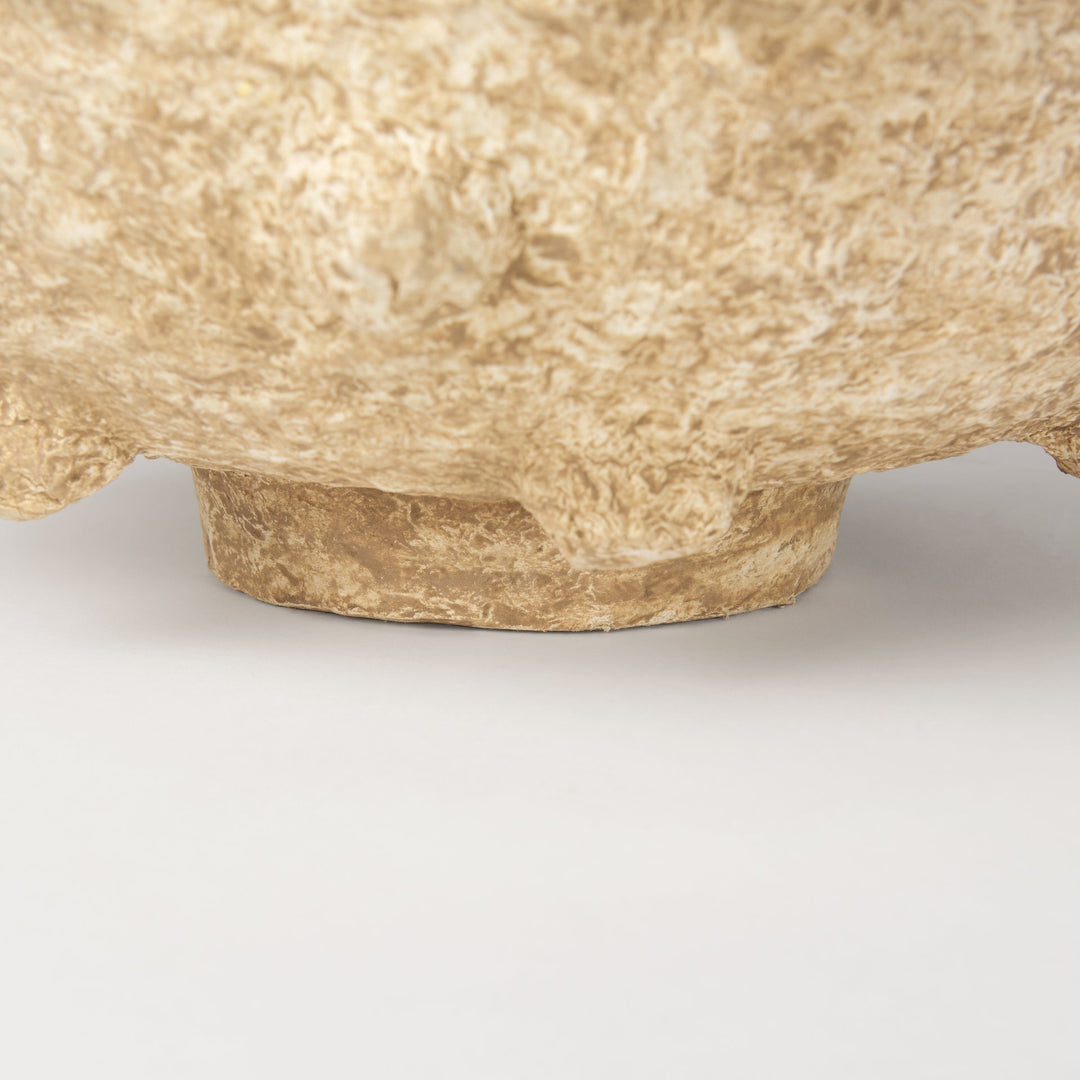 Sonam Set of 2 Beige Paper Mache Spiked Bowls Decor Mercana
