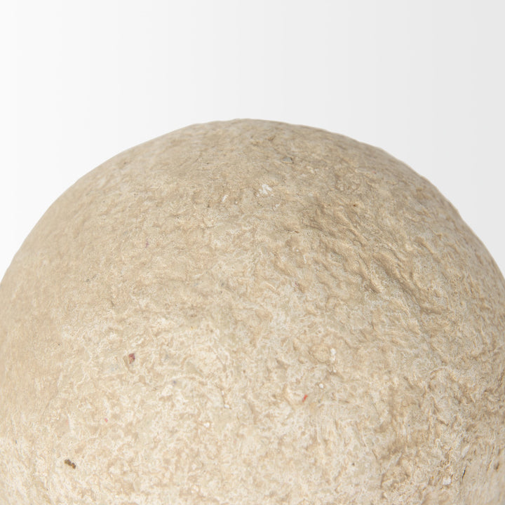 Sunita Set of 3 Beige Paper Mache Orbs Decor Mercana